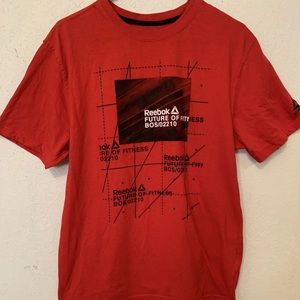 REEBOK Men's Sz Medium T-Shirt Future Of Fitness Logo Linear Logo Red